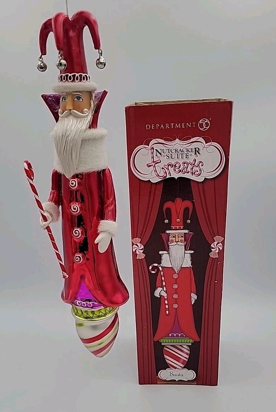 Dept 56 Nutcracker Suite Treats Santa Glass Ornament In Box 2012 Retired 4026433
